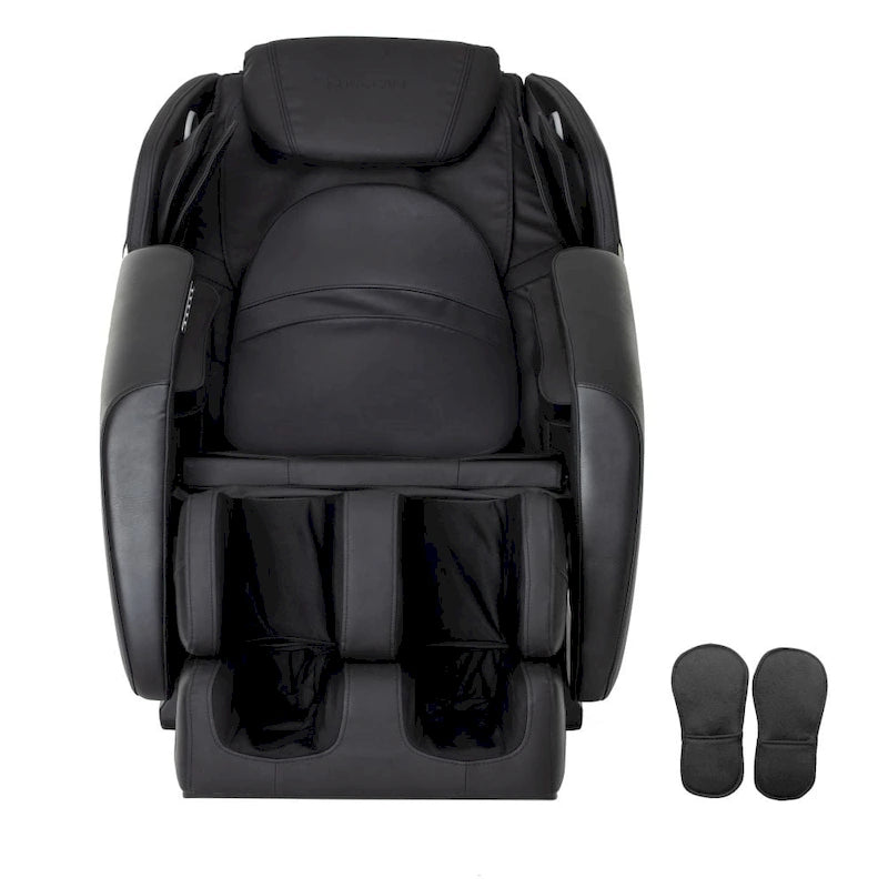 Fauteuil de massage inclinable avec fonction zéro gravité, coussins d'air, haut-parleur Bluetooth et rouleau de massage pour les pieds (noir)