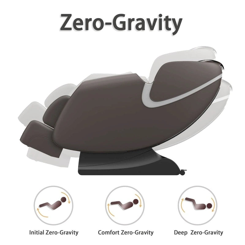 Fauteuil de massage inclinable avec fonction zéro gravité, coussins d'air, haut-parleur Bluetooth et rouleau de massage pour les pieds (noir)
