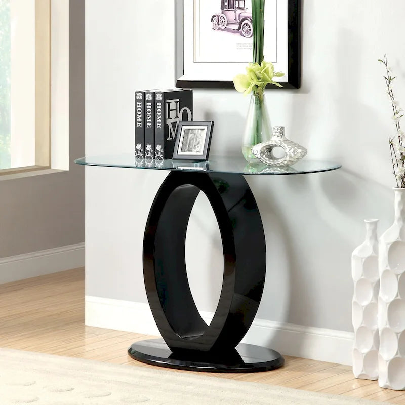 Table basse Opelle Modern de 47 pouces avec base en bois en forme de O, par Furniture of America