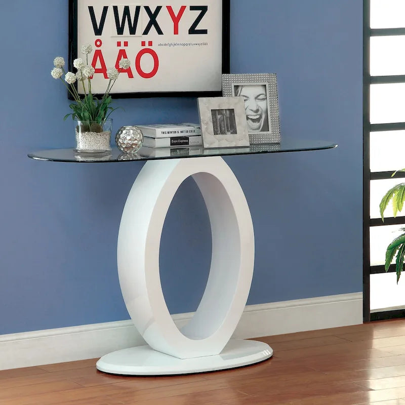 Table basse Opelle Modern de 47 pouces avec base en bois en forme de O, par Furniture of America