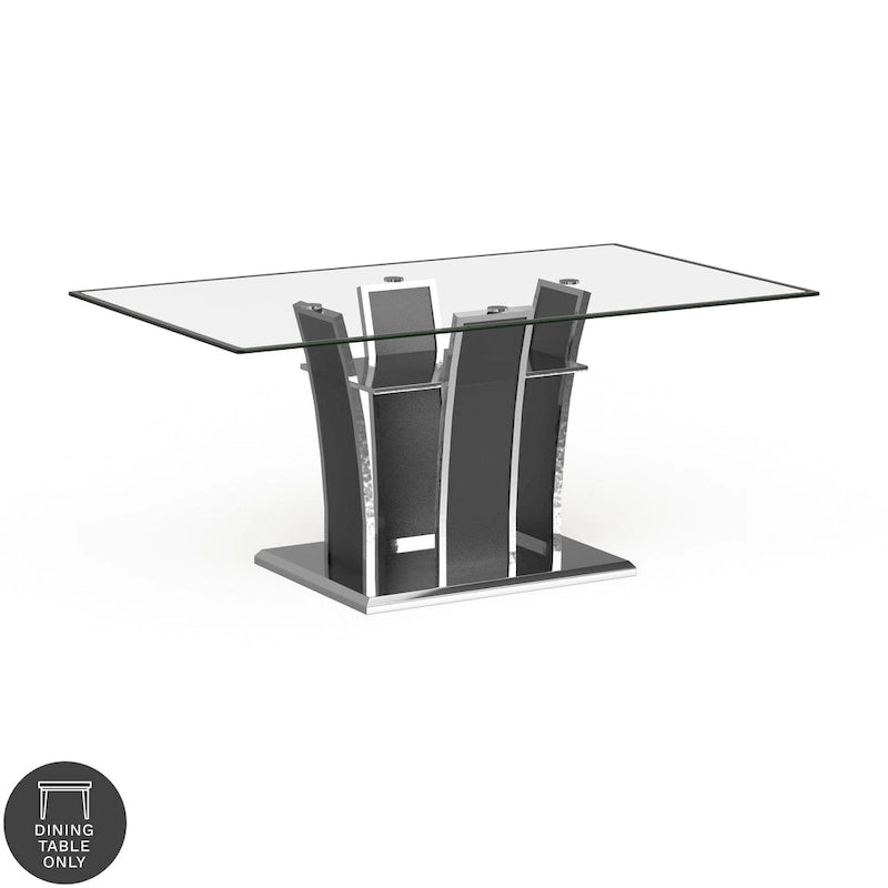 Table de salle à manger moderne Resk de 72 pouces avec plateau en verre et bois de Furniture of America