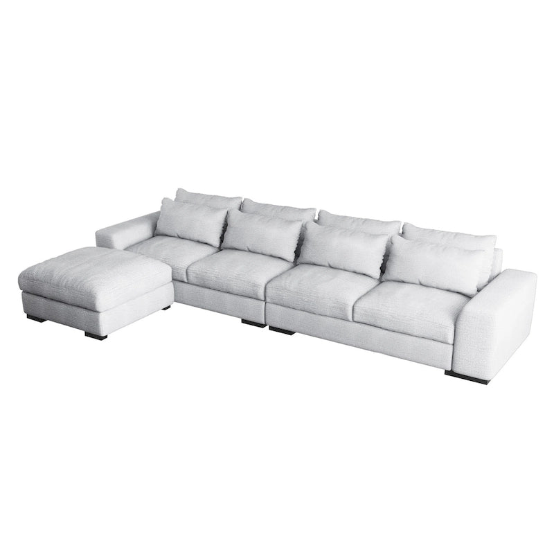 Canapé d'angle modulaire moderne, gris clair/bleu foncé