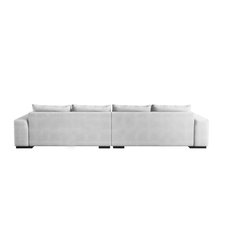 Canapé d'angle modulaire moderne, gris clair/bleu foncé