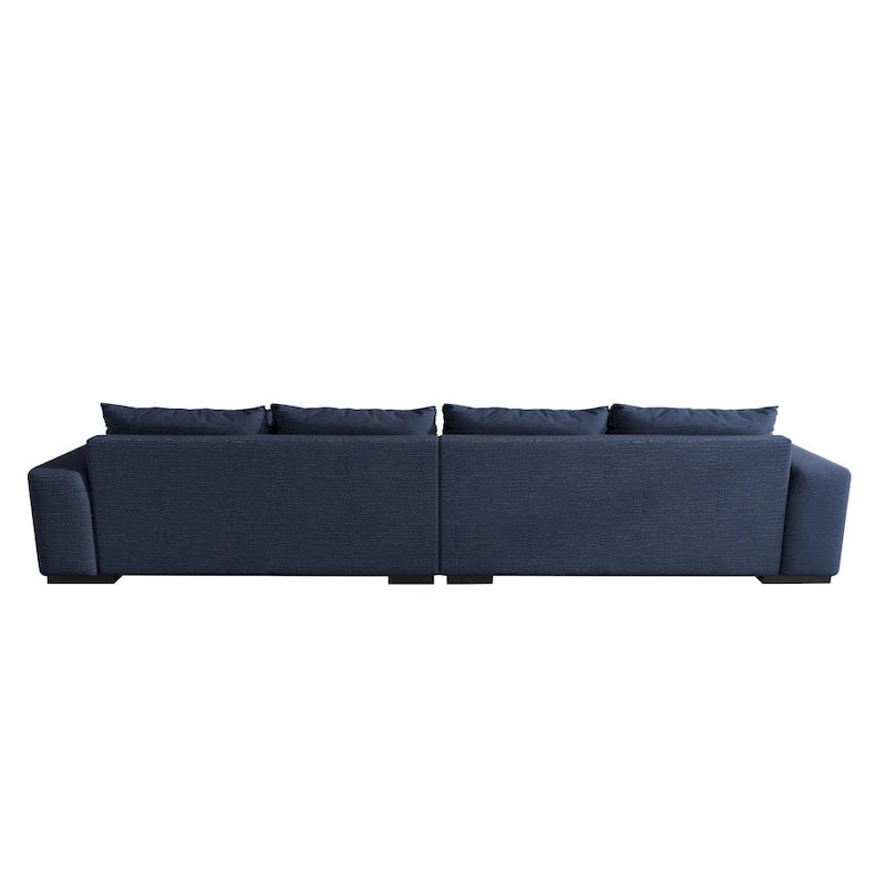 Canapé d'angle modulaire moderne, gris clair/bleu foncé