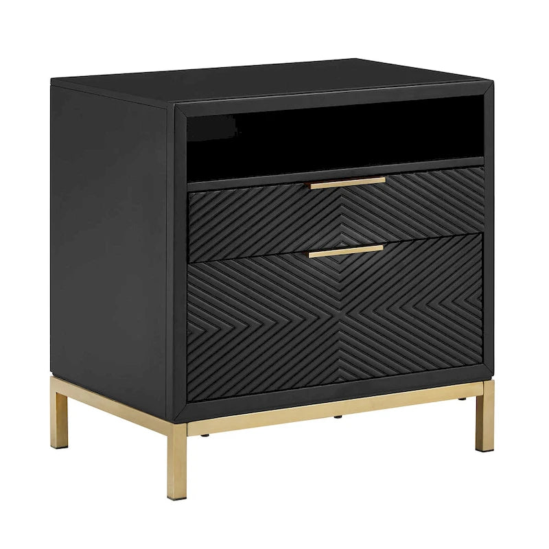 Table de chevet Elea 26 pouces de haut à 2 tiroirs par iNSPIRE Q Bold