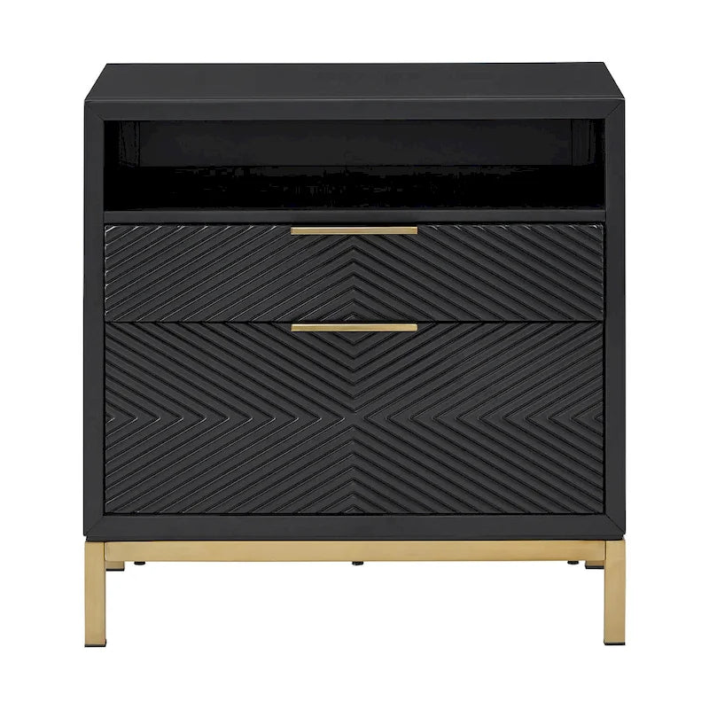 Table de chevet Elea 26 pouces de haut à 2 tiroirs par iNSPIRE Q Bold