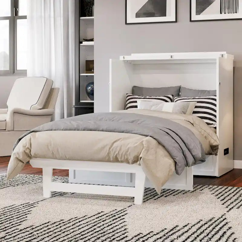 Lit escamotable Northfield Twin XL avec matelas blanc