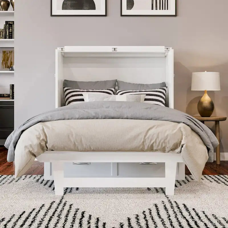 Lit escamotable Northfield Twin XL avec matelas blanc