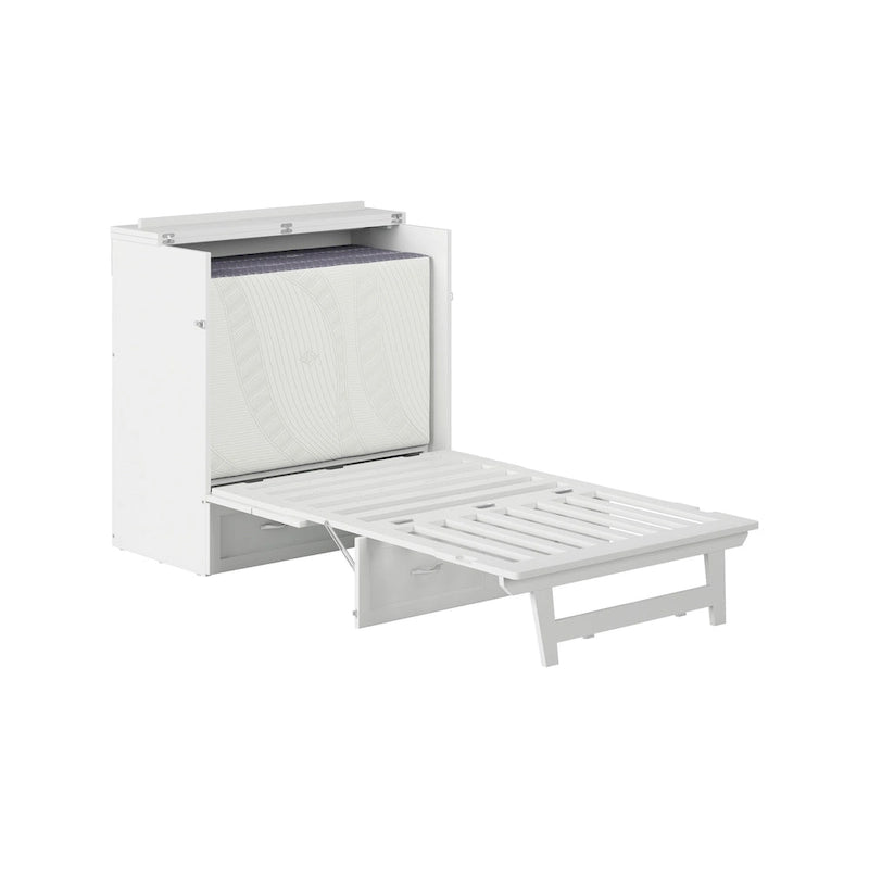 Lit escamotable Northfield Twin XL avec matelas blanc