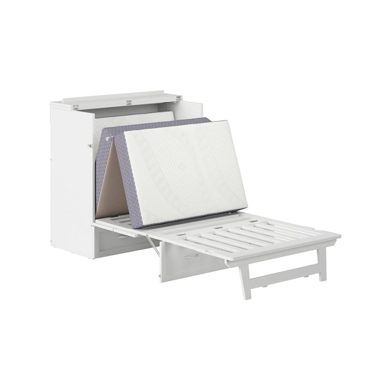 Lit escamotable Northfield Twin XL avec matelas blanc