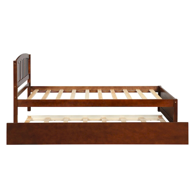 Cadre de lit plateforme en bois pour lit simple avec lit gigogne
