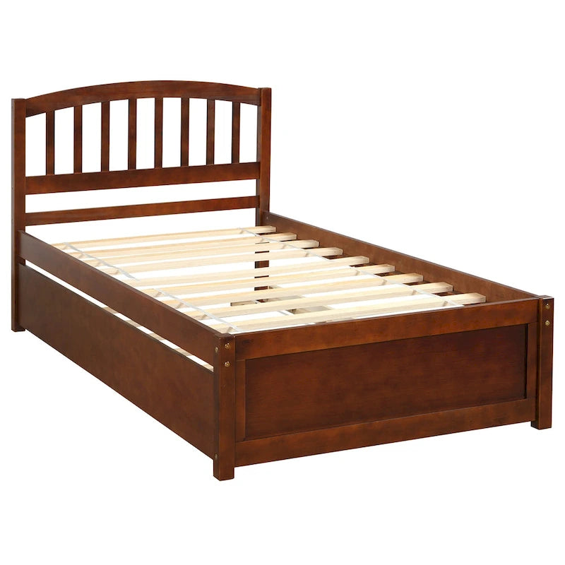 Cadre de lit plateforme en bois pour lit simple avec lit gigogne