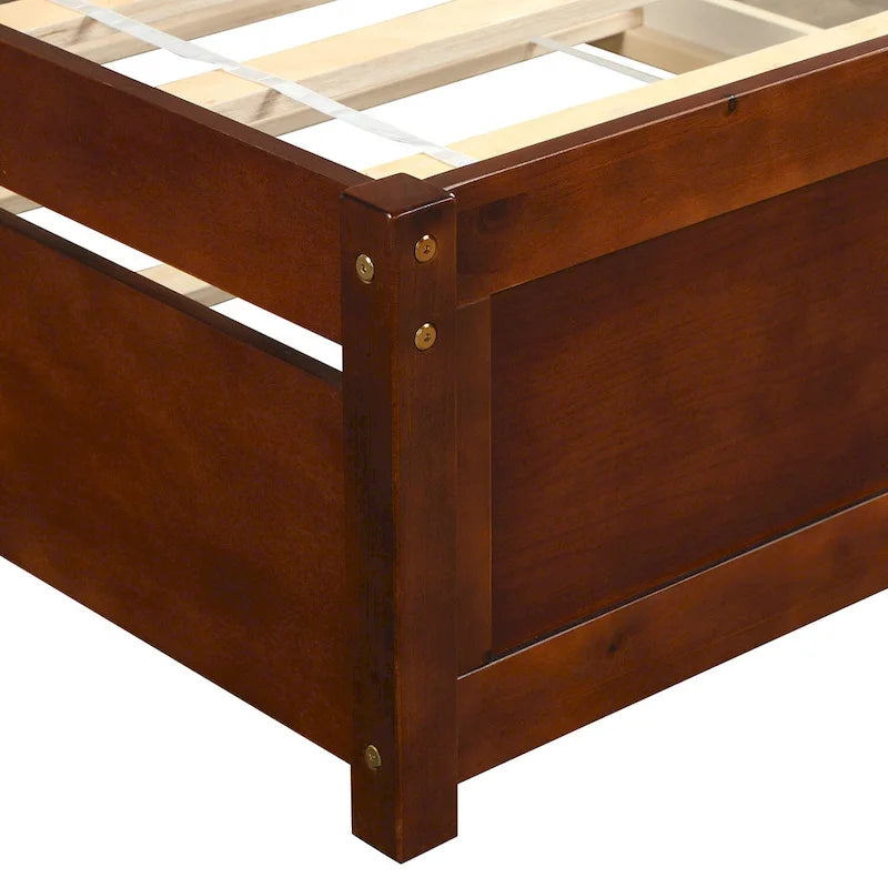 Cadre de lit plateforme en bois pour lit simple avec lit gigogne