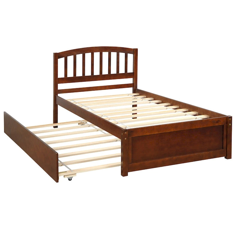 Cadre de lit plateforme en bois pour lit simple avec lit gigogne