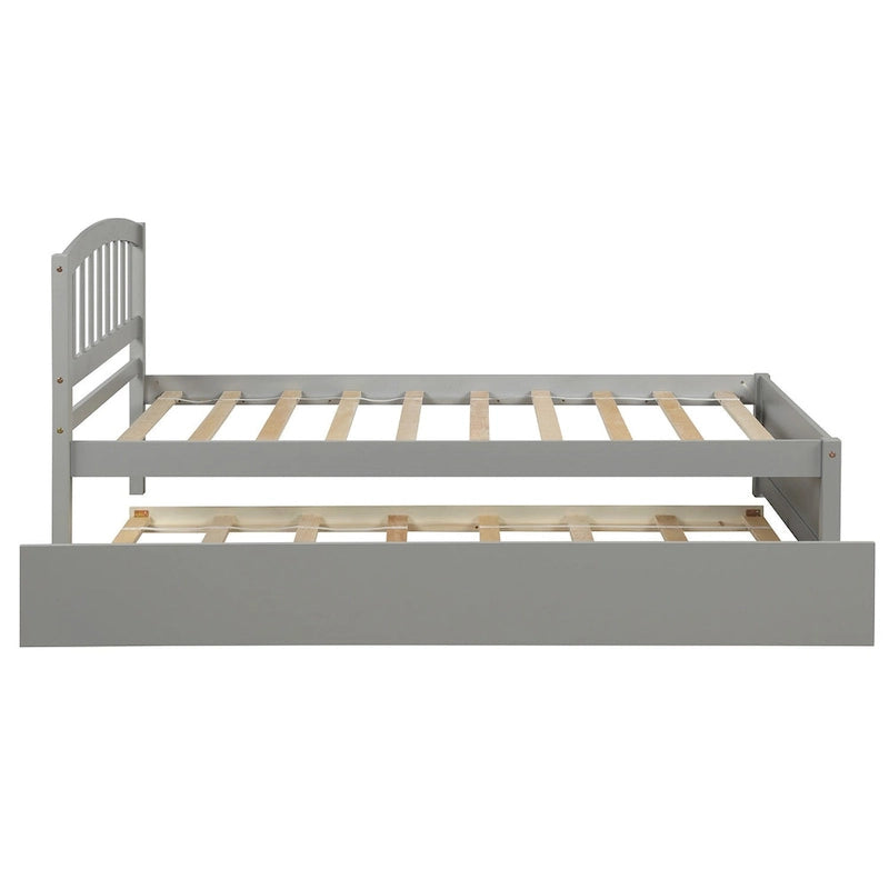 Cadre de lit plateforme en bois pour lit simple avec lit gigogne