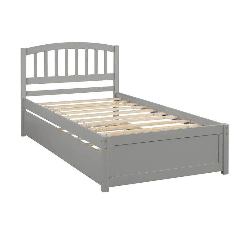 Cadre de lit plateforme en bois pour lit simple avec lit gigogne