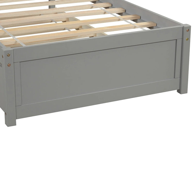 Cadre de lit plateforme en bois pour lit simple avec lit gigogne