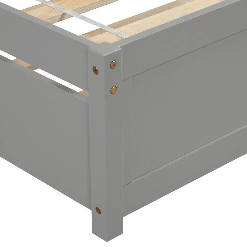 Cadre de lit plateforme en bois pour lit simple avec lit gigogne
