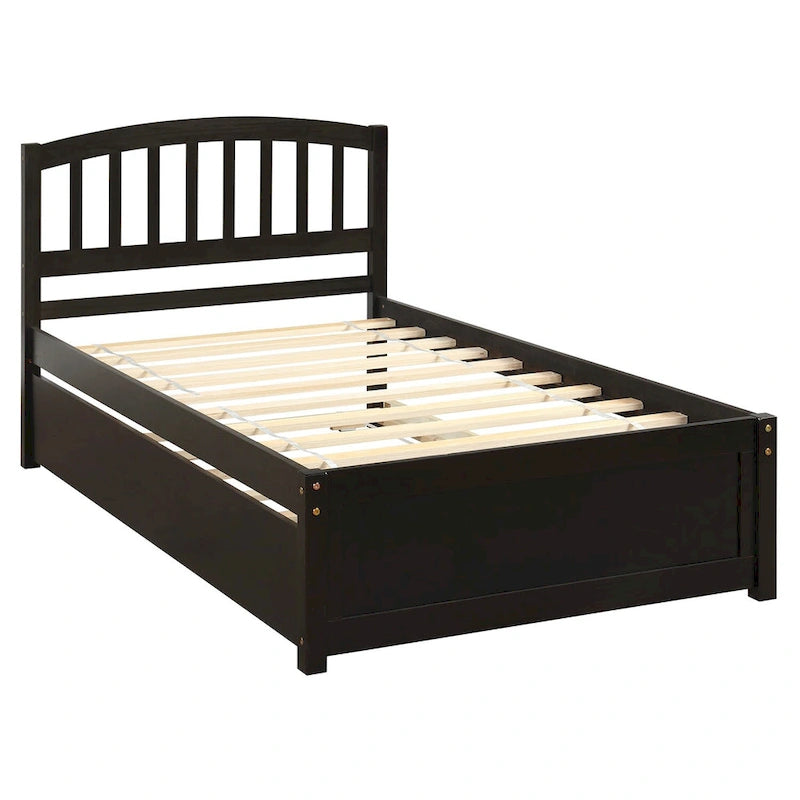 Cadre de lit plateforme en bois pour lit simple avec lit gigogne
