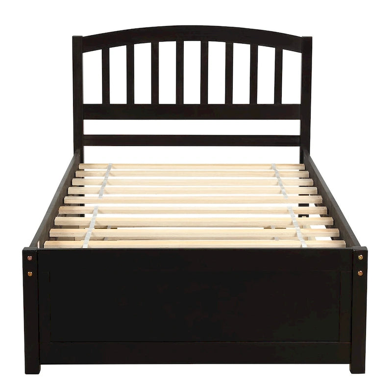 Cadre de lit plateforme en bois pour lit simple avec lit gigogne