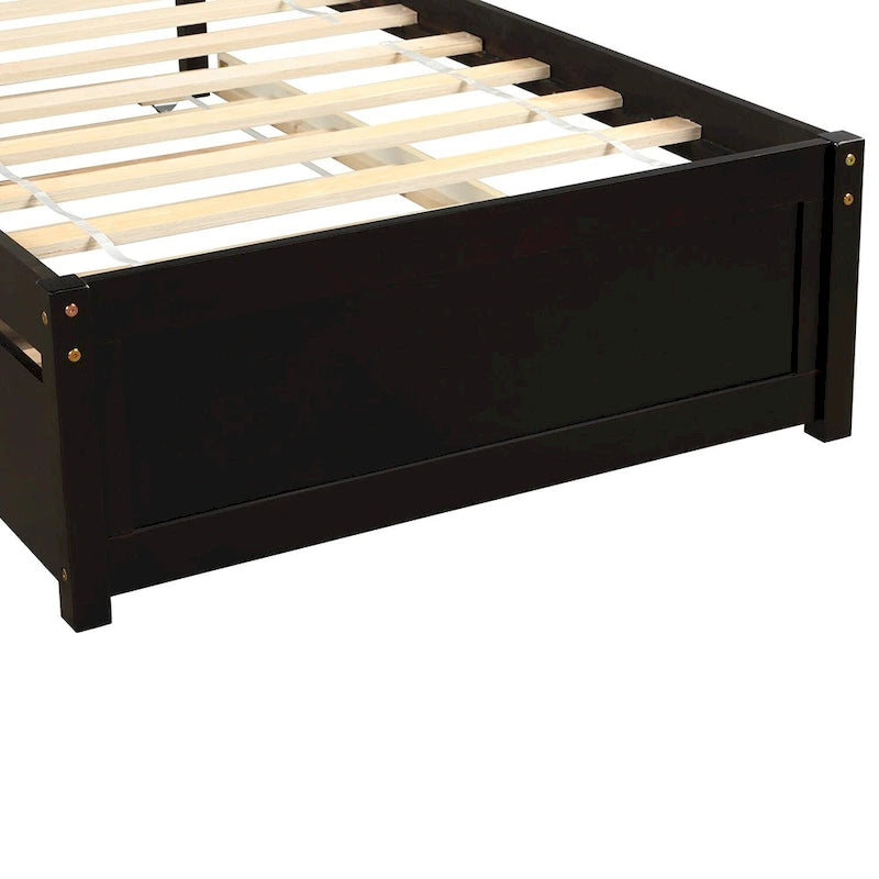 Cadre de lit plateforme en bois pour lit simple avec lit gigogne