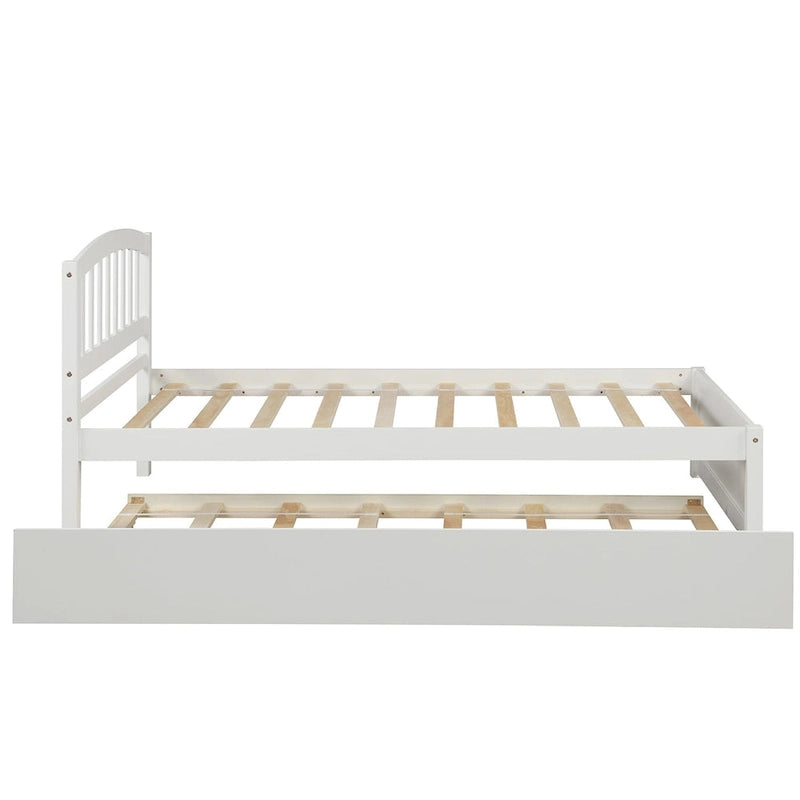 Cadre de lit plateforme en bois pour lit simple avec lit gigogne