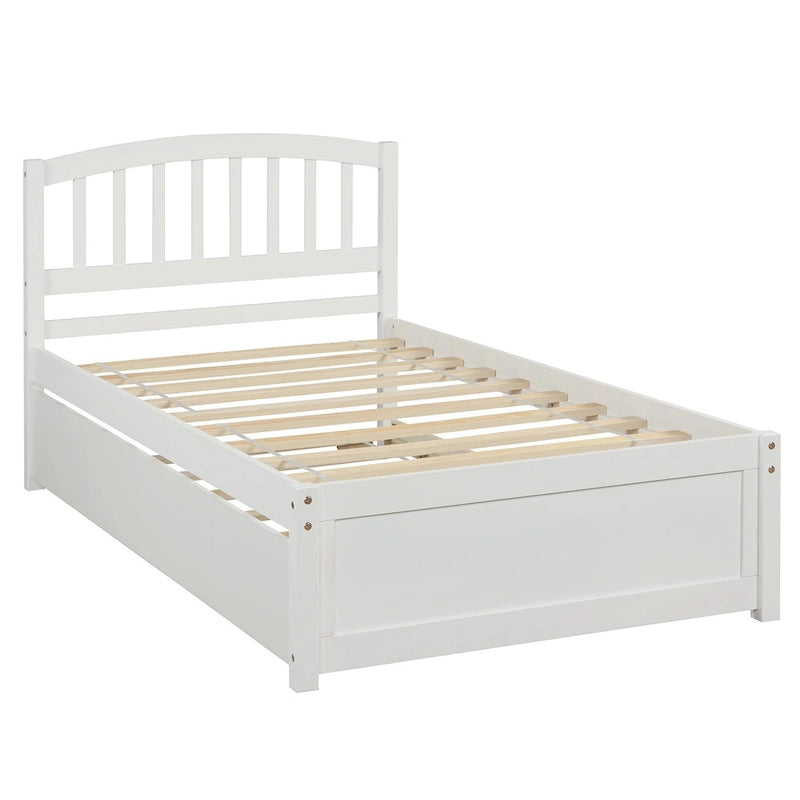 Cadre de lit plateforme en bois pour lit simple avec lit gigogne