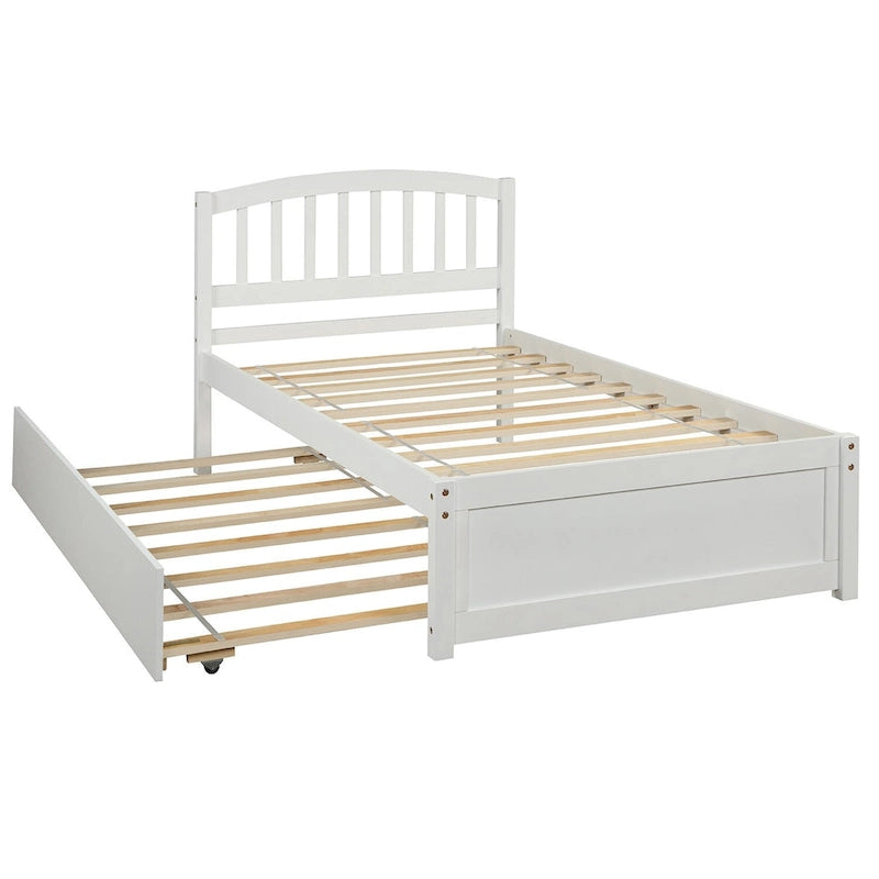 Cadre de lit plateforme en bois pour lit simple avec lit gigogne