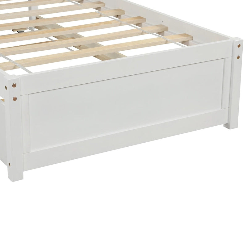 Cadre de lit plateforme en bois pour lit simple avec lit gigogne