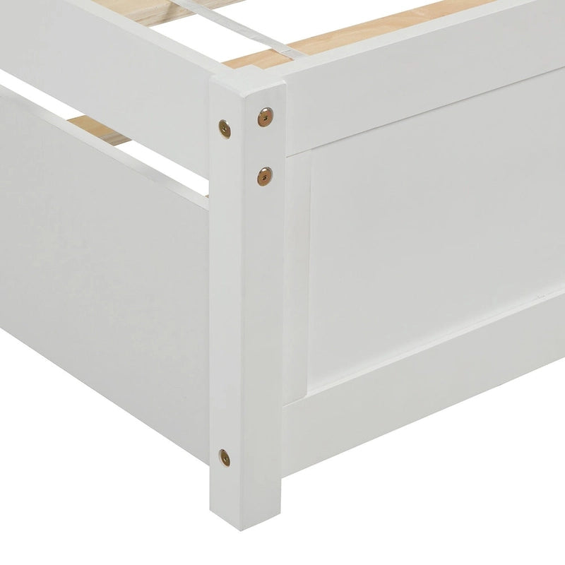 Cadre de lit plateforme en bois pour lit simple avec lit gigogne