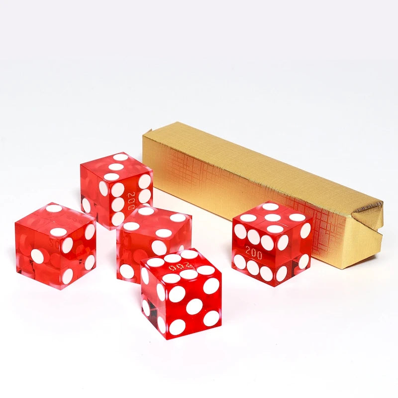 Ensemble de 5 dés de casino GSE AAA Grade 19 mm avec numéros de série correspondants pour jeux de rôle, empilage de dés et Yahtzee.
