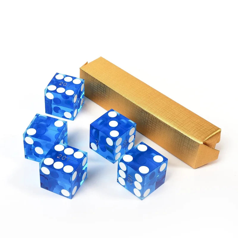 Ensemble de 5 dés de casino GSE AAA Grade 19 mm avec numéros de série correspondants pour jeux de rôle, empilage de dés et Yahtzee.