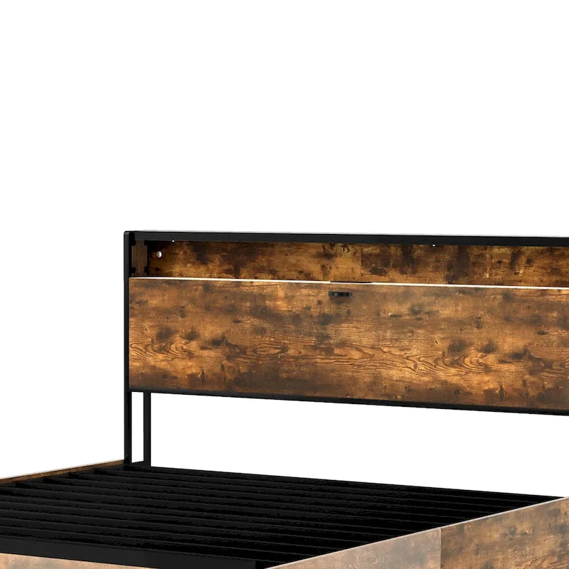 Cadre de lit King Moasis Vintage marron