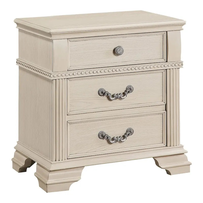 Table de chevet Stroh traditionnelle en bois à 2 tiroirs avec chargeur USB par Furniture of America