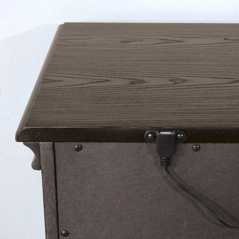 Table de chevet Stroh traditionnelle en bois à 2 tiroirs avec chargeur USB par Furniture of America