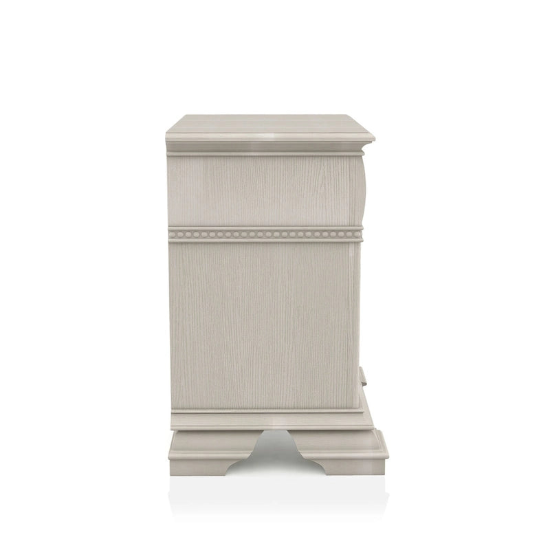 Table de chevet Stroh traditionnelle en bois à 2 tiroirs avec chargeur USB par Furniture of America