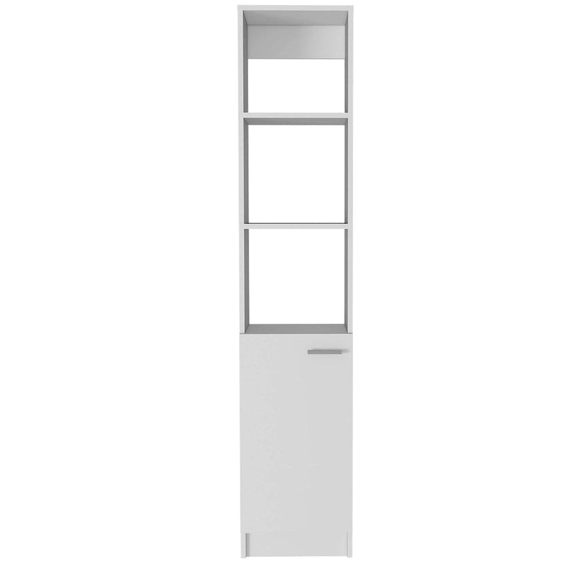 Armoire à linge TUHOME Malaga avec 3 étagères ouvertes, 2 étagères intérieures et une porte