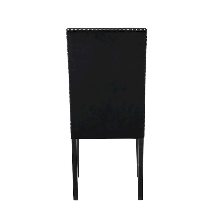 Chaise de salle à manger contemporaine en velours Cobre de Roundhill Furniture, ornée de clous décoratifs, lot de 2