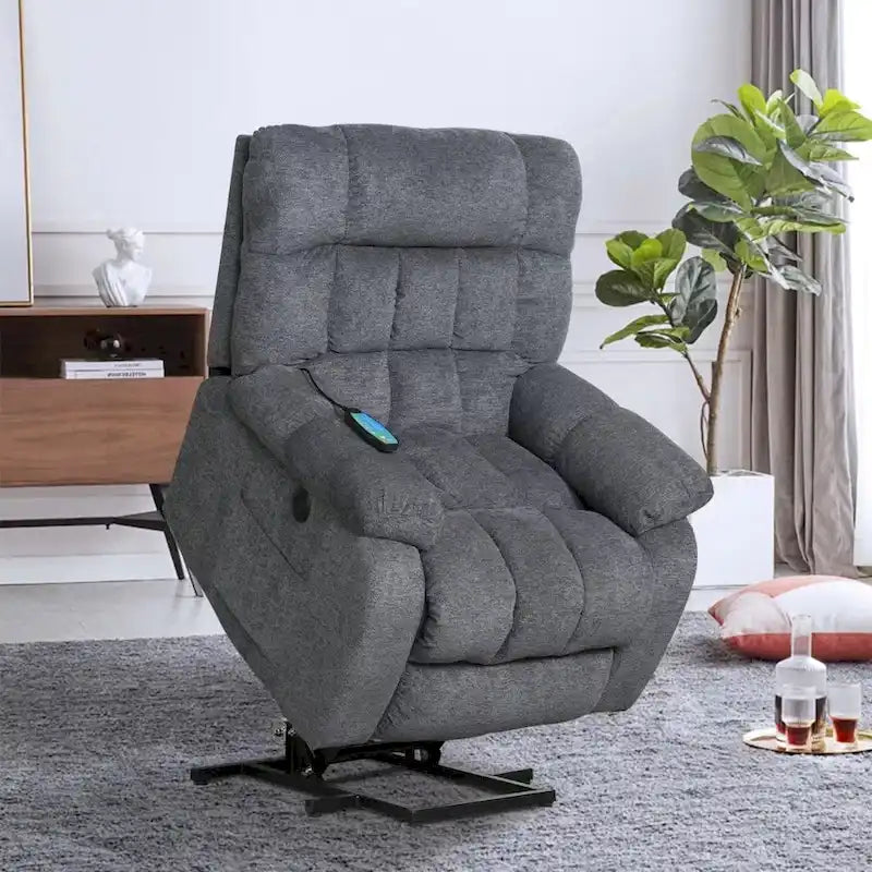 Fauteuil inclinable électrique avec assistance au levage et massage pour personnes âgées