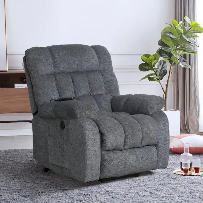 Fauteuil inclinable électrique avec assistance au levage et massage pour personnes âgées