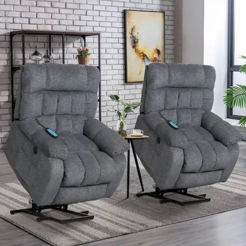 Fauteuil inclinable électrique avec assistance au levage et massage pour personnes âgées