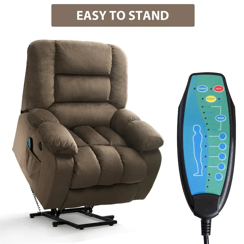 Fauteuil inclinable électrique avec assistance au levage et massage pour personnes âgées