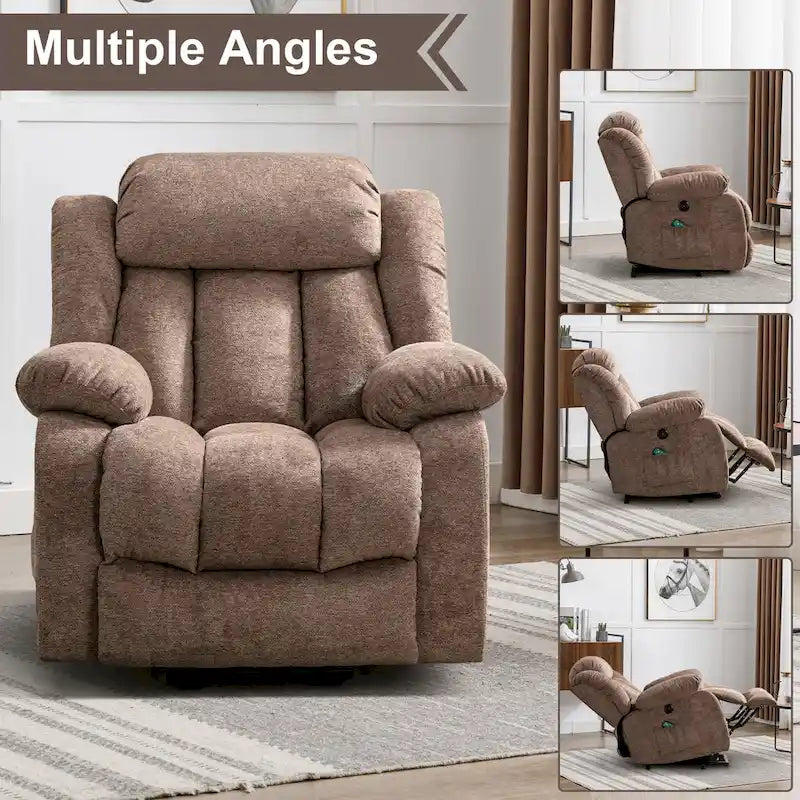 Fauteuil inclinable électrique avec assistance au levage et massage pour personnes âgées