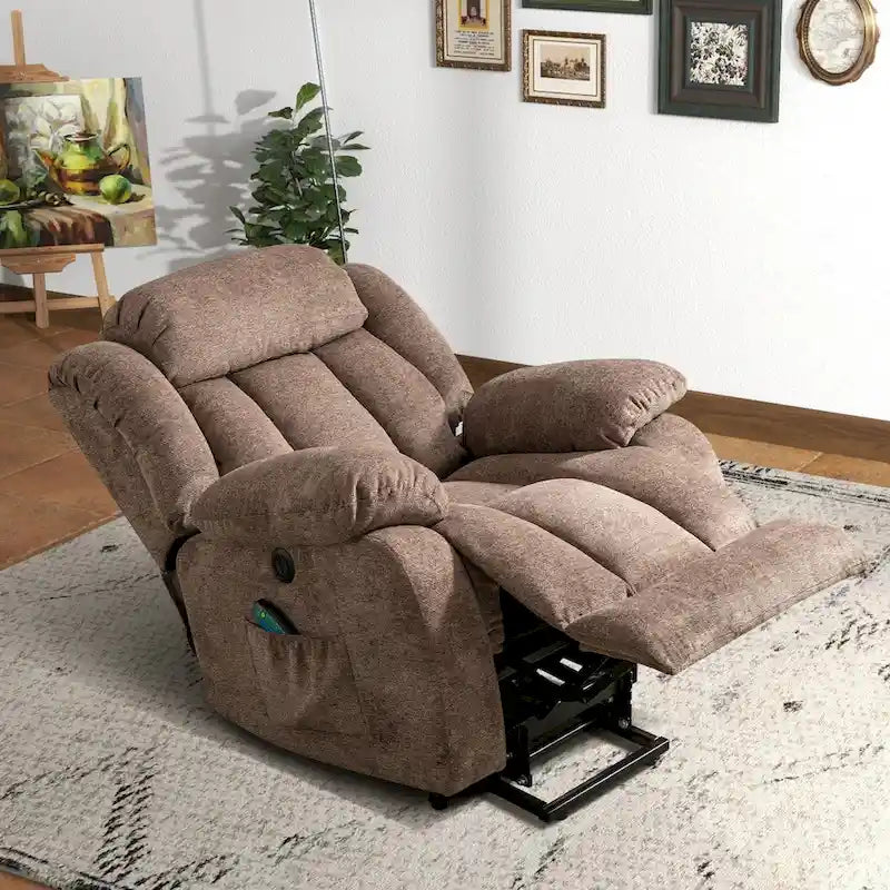 Fauteuil inclinable électrique avec assistance au levage et massage pour personnes âgées