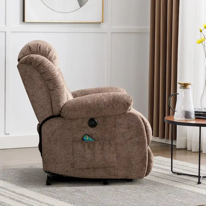 Fauteuil inclinable électrique avec assistance au levage et massage pour personnes âgées