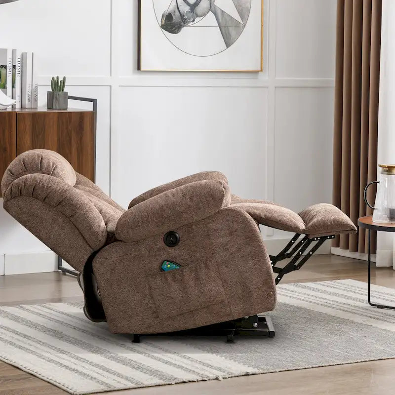 Fauteuil inclinable électrique avec assistance au levage et massage pour personnes âgées