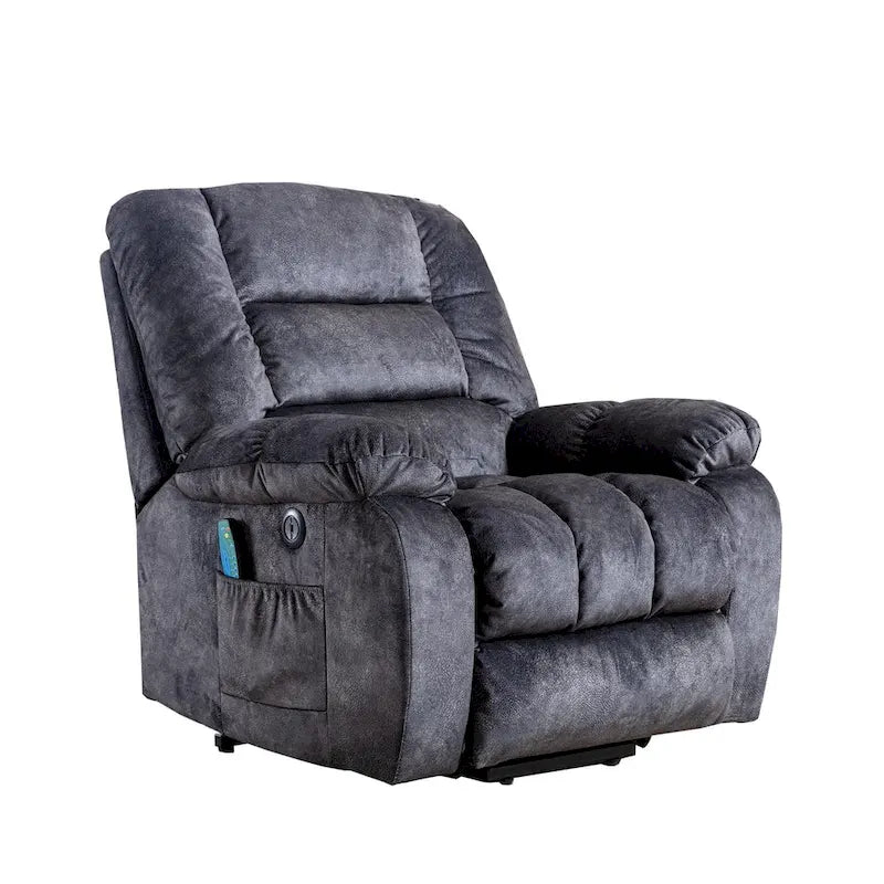 Fauteuil inclinable électrique avec assistance au levage et massage pour personnes âgées