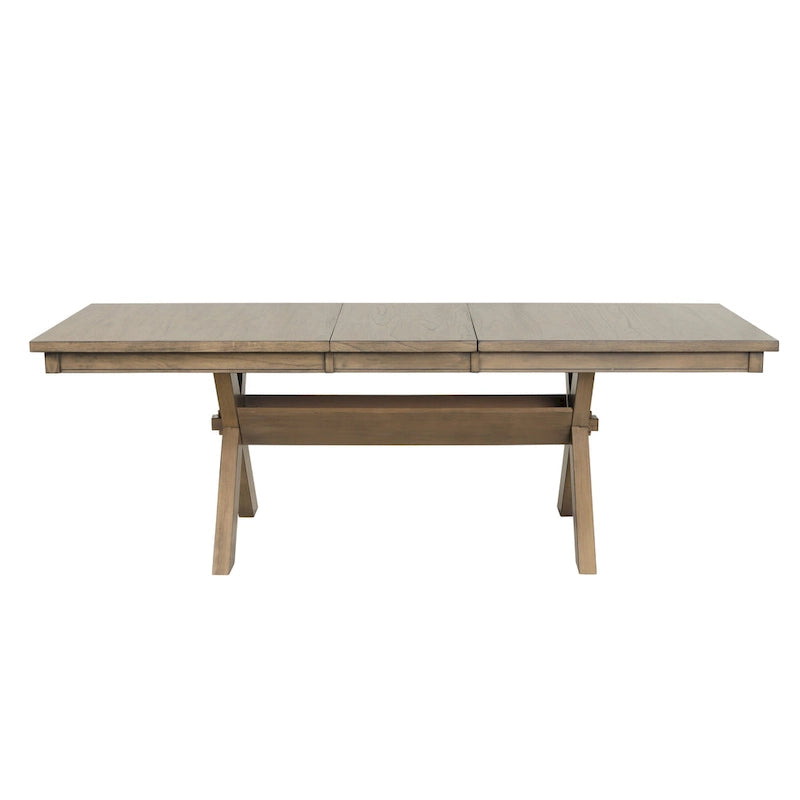 Ensemble de salle à manger 7 pièces Roundhill Furniture Raven Wood, table extensible et 6 chaises, pin laqué brun