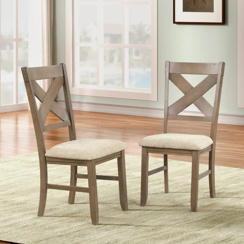 Ensemble de salle à manger 7 pièces Roundhill Furniture Raven Wood, table extensible et 6 chaises, pin laqué brun