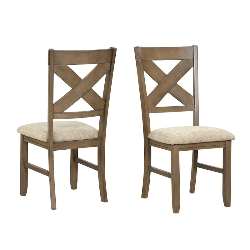 Ensemble de salle à manger 7 pièces Roundhill Furniture Raven Wood, table extensible et 6 chaises, pin laqué brun